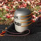 Портативный набор посуды для кемпинга, посуда для путешествий, кастрюля, инструменты для пешего туризма, пикника, оранжевая ручка