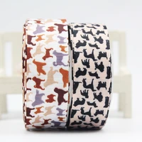 16mm22mm25mm38mm75mm dog print grosgrain ribbon 102550yards diy gift wrapping paper sewing decoration