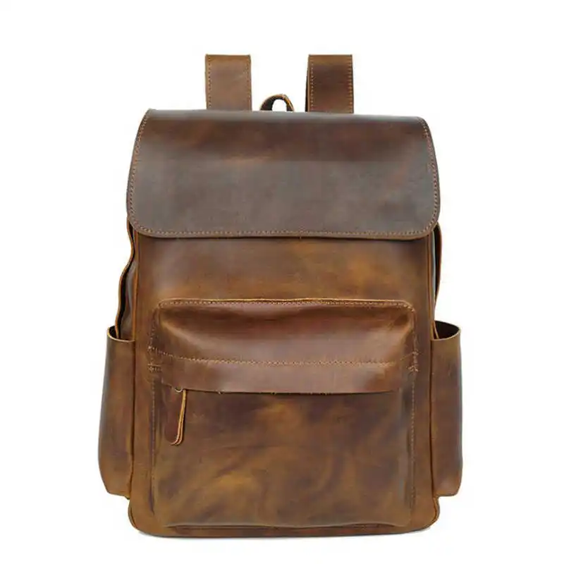 

Classic Leather Backpack Man Fashion school mochila Business laptop Bagpack College Leisure Travel Bag male