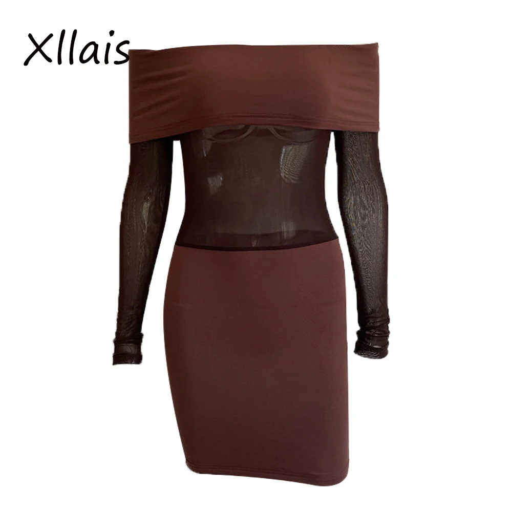 

Женское дышащее Прозрачное платье XLLAIS, с вырезом-лодочкой