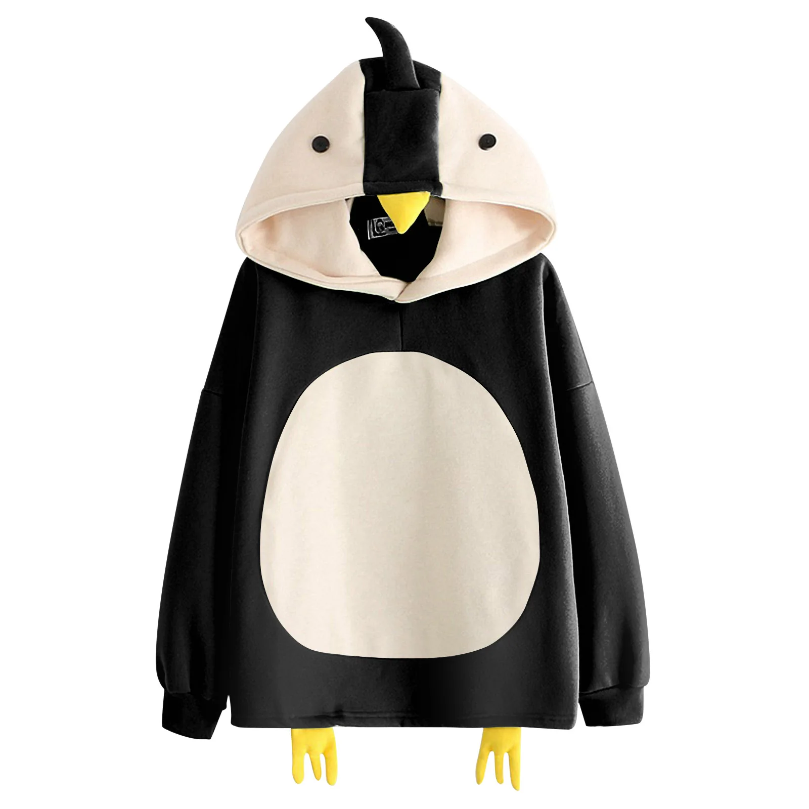 

2021 spring new Korean fashion cartoon cute college style chick plus velvet long-sleeved hooded sweater women