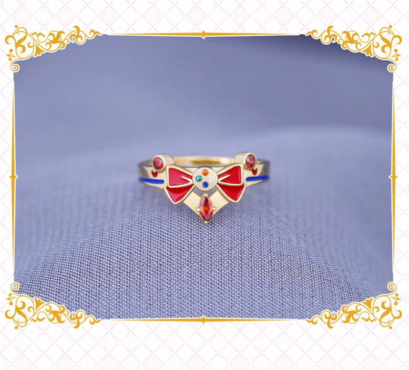 

Sailor Moon Cosplay Ring 925 Silver Jewelry Transform Brooch Silverware Ring Anime Adult Couple COS Accessories Christmas Gift