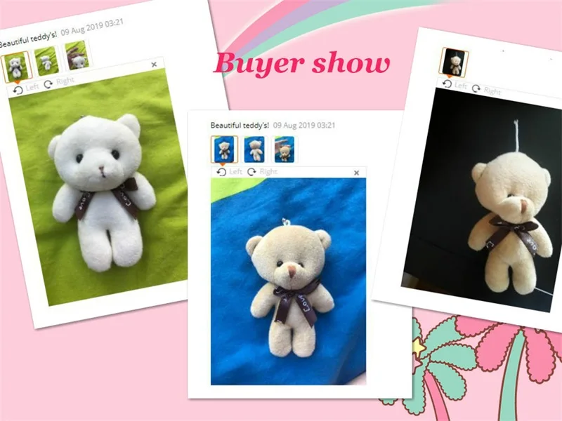 Мини 6 цветов Kawaii плюшевый мишка плюшевые детские игрушки кукла для свадебной вечеринки DIY цветок букет украшение кукла для детей