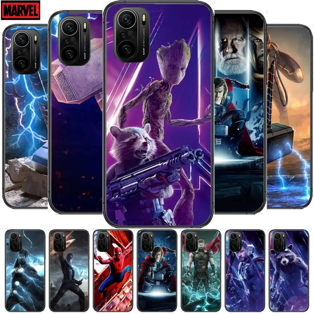 

Marvel Thor Phone Case For xiaomi redmi POCO F1 F2 F3 X3 Pro M3 9C 10T Lite NFC Black Cover Silicone Back Prett mi 10 ultra cove