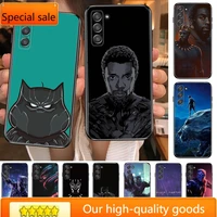 marvel black panther phone cover hull for samsung galaxy s8 s9 s10e s20 s21 s5 s30 plus s20 fe 5g lite ultra black soft case
