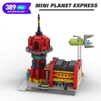 moc city buildings mini planet express sterne filme series spaceship street view building blocks model toys for children gifts