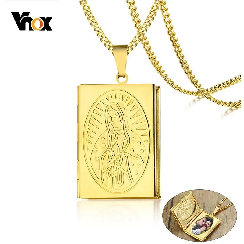 Vnox золотой цвет лелеять фоторамка на память романтическая Подвеска Ожерелье для
