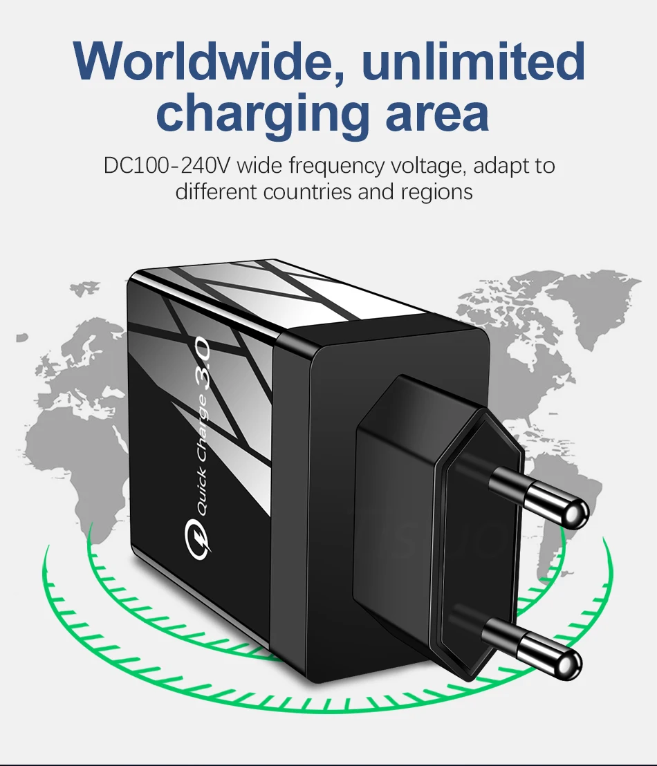 Быстрая зарядка 3,0 USB зарядное устройство 4.8A быстрое зарядное устройство для iPhone 7 8 X samsung S10 A50 Xiaomi MI9 QC 3,0 EU US Plug настенное зарядное устройство для телефона s