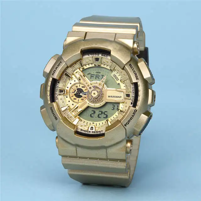 

Men's Led Digital Watches110 Sports Iced Out Watch Colorful Jelly WristWatch for Men World Time
