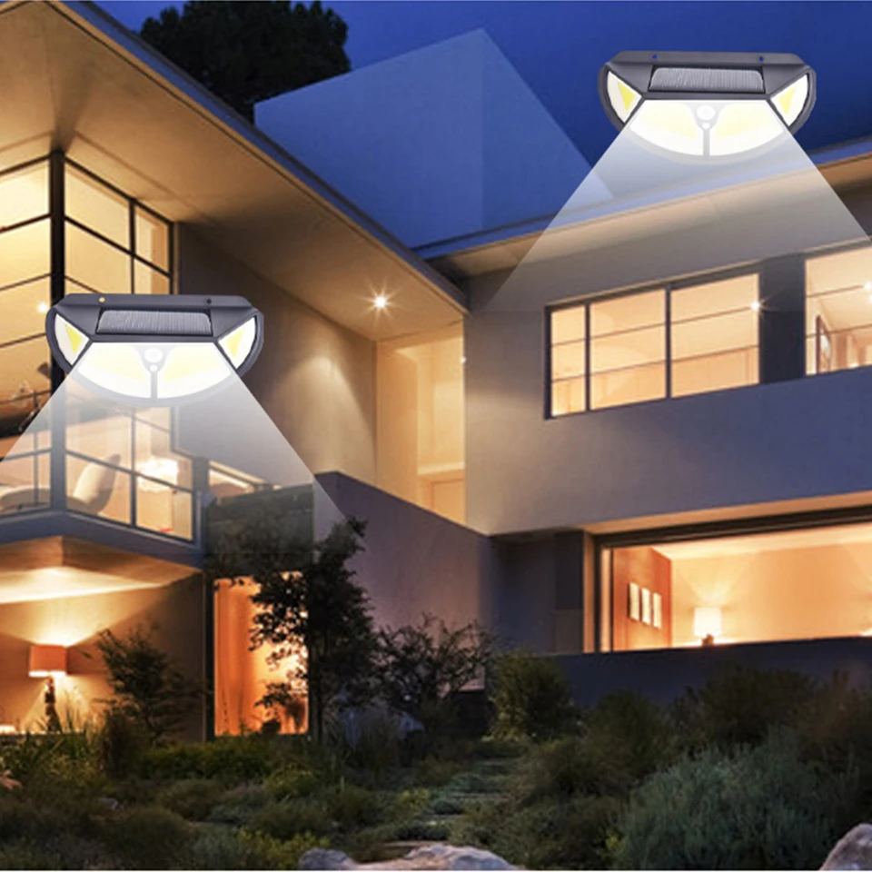 

PIR Sensor Solar Light Outdoor Led Wall Lamp 3 Mode Motion Street Light SMD2835 102 Built in Battery Sunlight Powered Waterproof