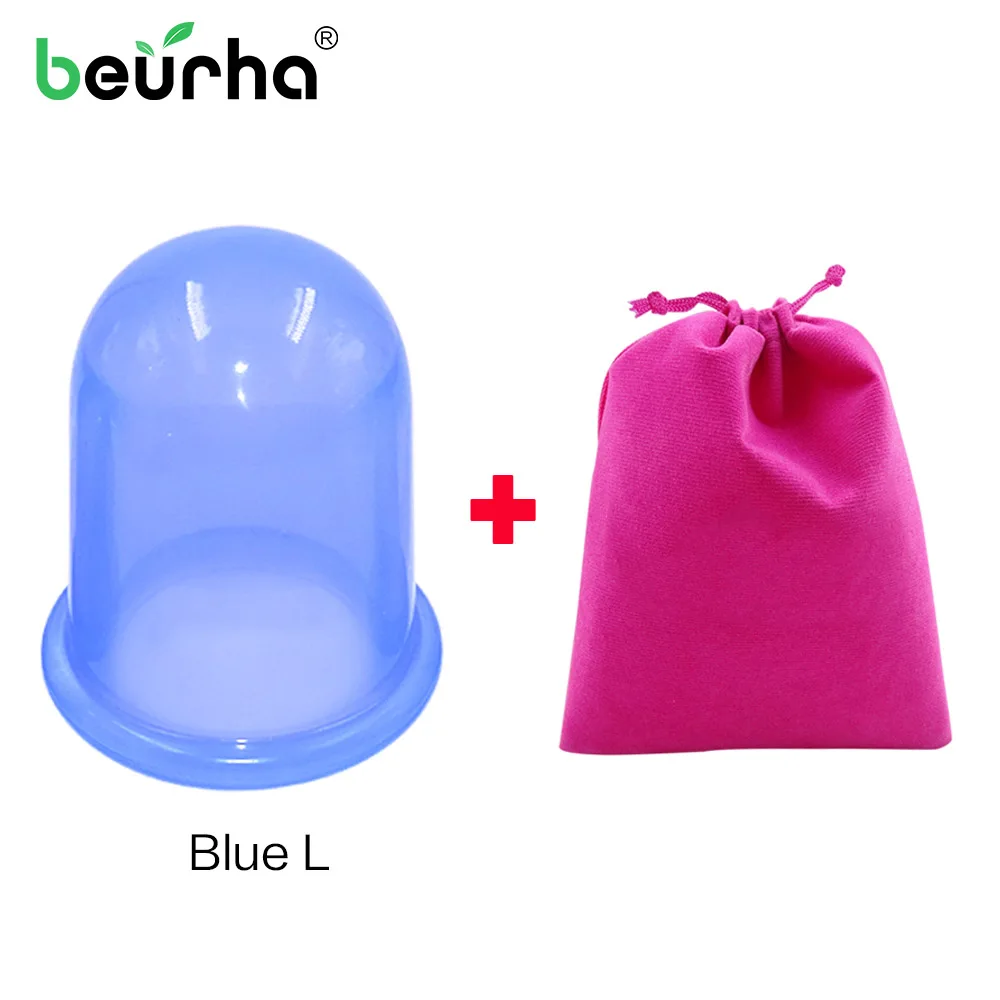 blue 70mm 1 комплект Китайский силикагель массаж тела помощник вакуумное средство против целлюлита силиконовые чашки семья офис Красота Здоровый Уход - Цвет: blue 70mm
