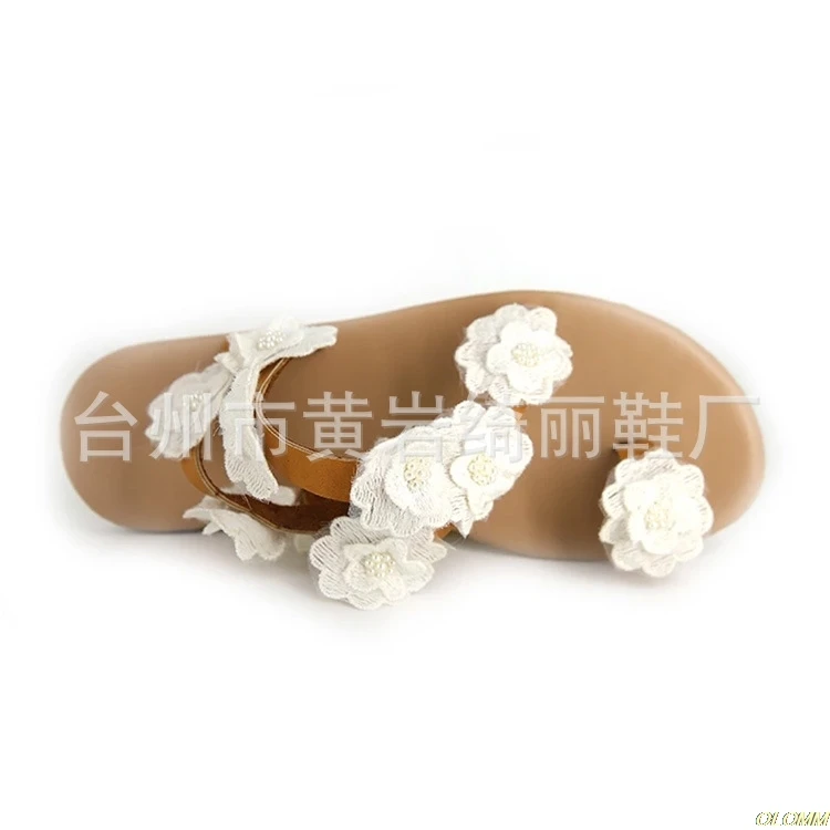 

2020 Plus Size Thong Sandals Summer Women Flip Flops Weaving Casual Beach Flat Clover Shoes Rome Style Female Sandal Low Heels