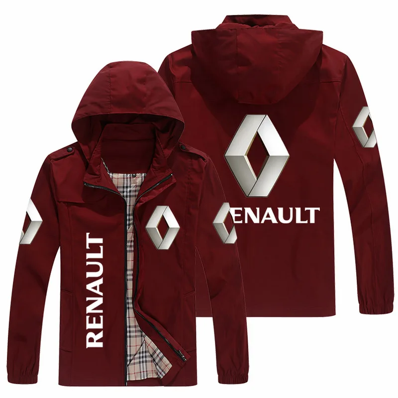 

2021 New Fashion Renault Car Logo Hoodies Men's Spring Autumn Casual Sweatshirt Zipper Cardigan Jacket Coat
