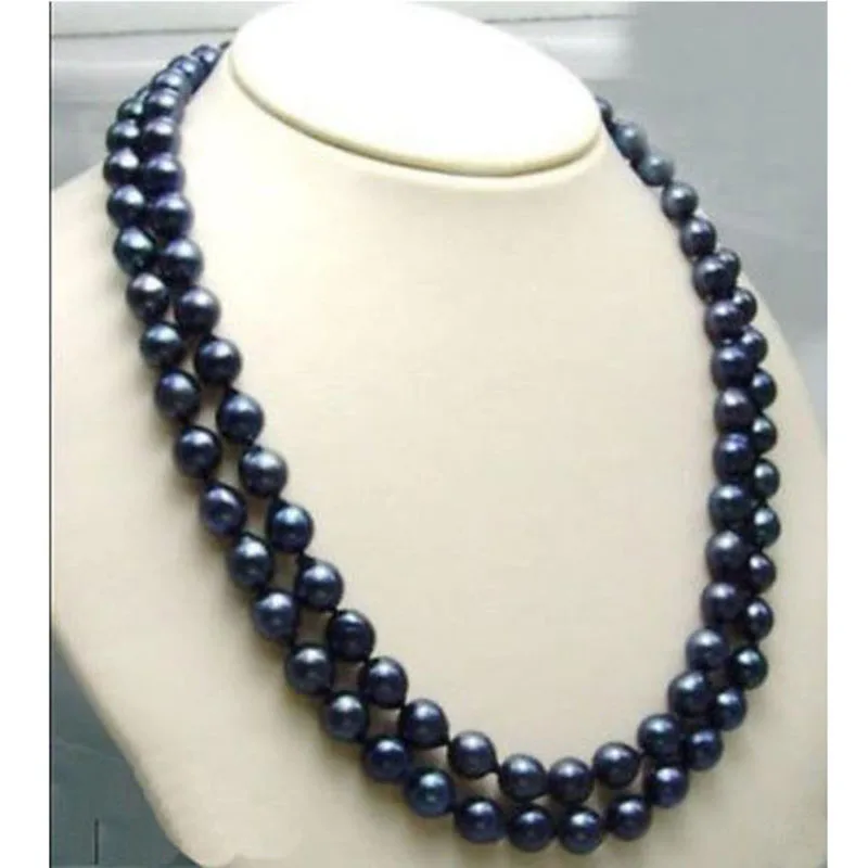 

9-10 MM SOUTH SEA BLACK PEARL NECKLACE 14K GOLD CLASP