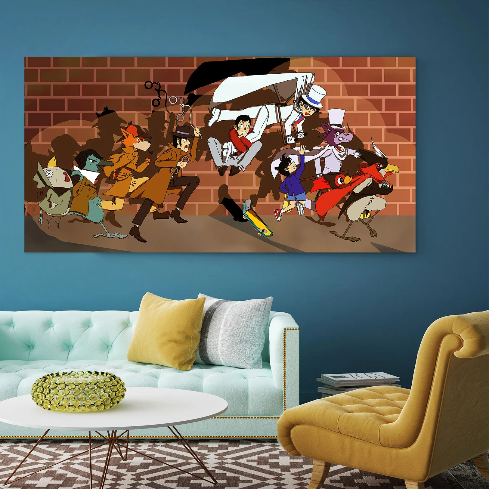 Самоклеящиеся 3D-наклейки на стену в стиле японского аниме с детективом Конаном