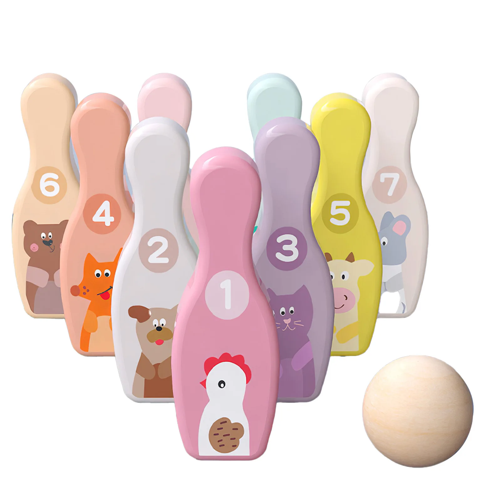 Набор детских игрушек для боулинга детская деревянная игра детский спортивный