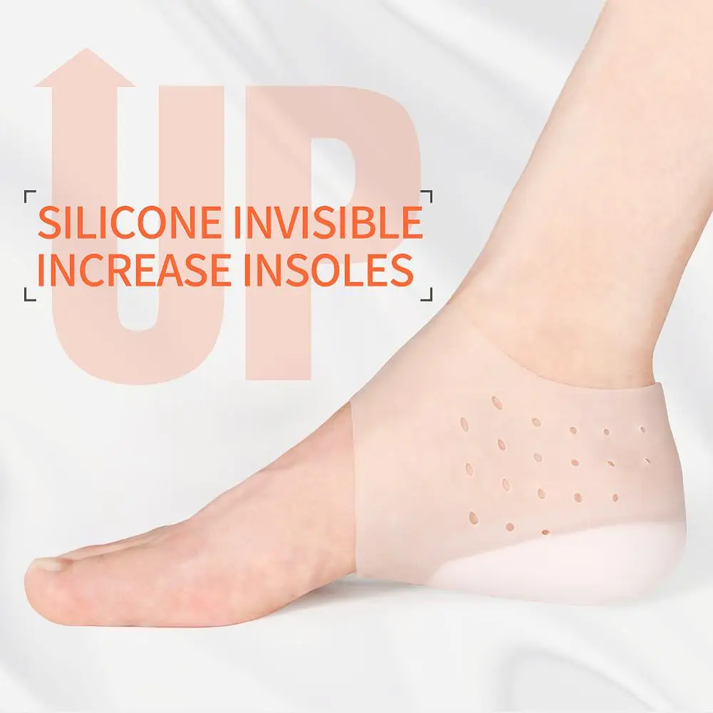 

Invisible Height Increase Insoles Women Men Heel Pads Silicone Gel Lift Dress In Socks Cracked Foot Skin Care Tool