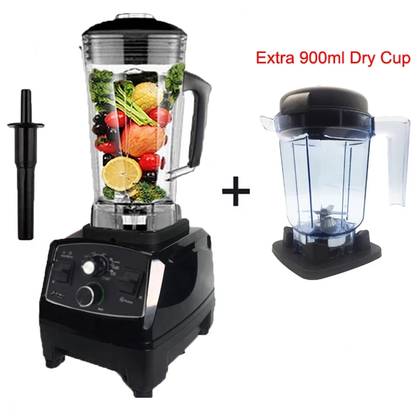 BPA бесплатно 3HP 2200 Вт Сверхмощный коммерческий блендер, миксер, соковыжималка, высокая мощность, Кухонный комбайн, ледяной смузи, бар, фруктовый Электрический блендер - Цвет: BlackTimer9ar