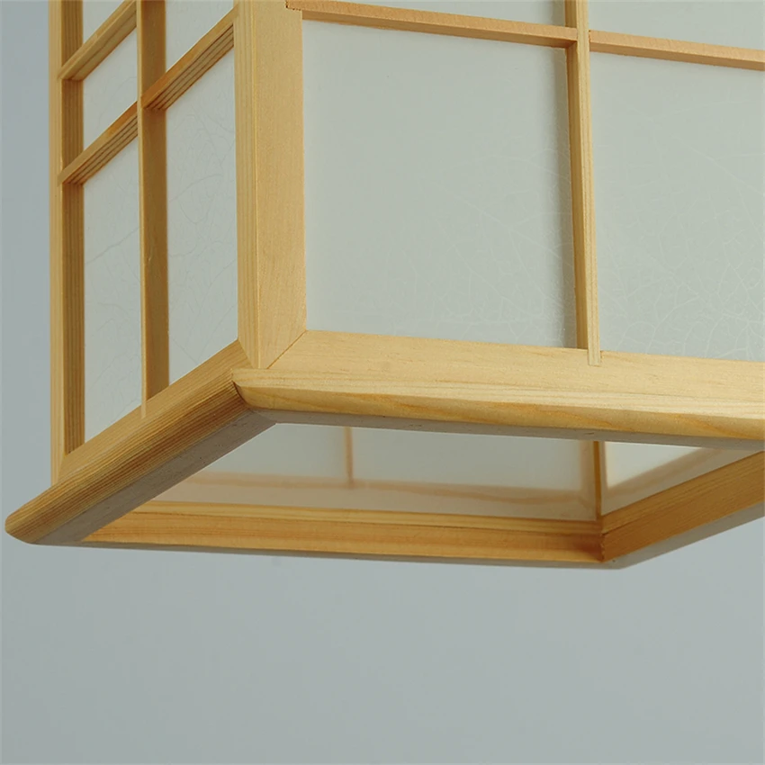 安い 日本の木材ランタンペンダントライトレストラン料理寿司ダイニングルームベッドルームリビングルーム北欧ぶら下げライト照明