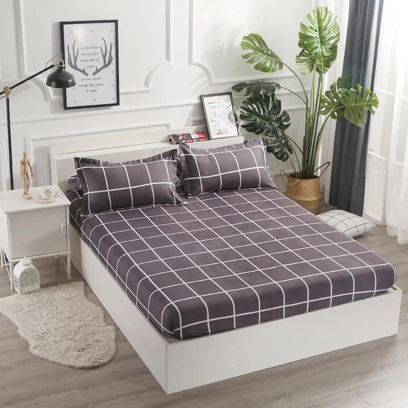 Милый принт с животными полиэстер эластичный матрас для кровати дышащая