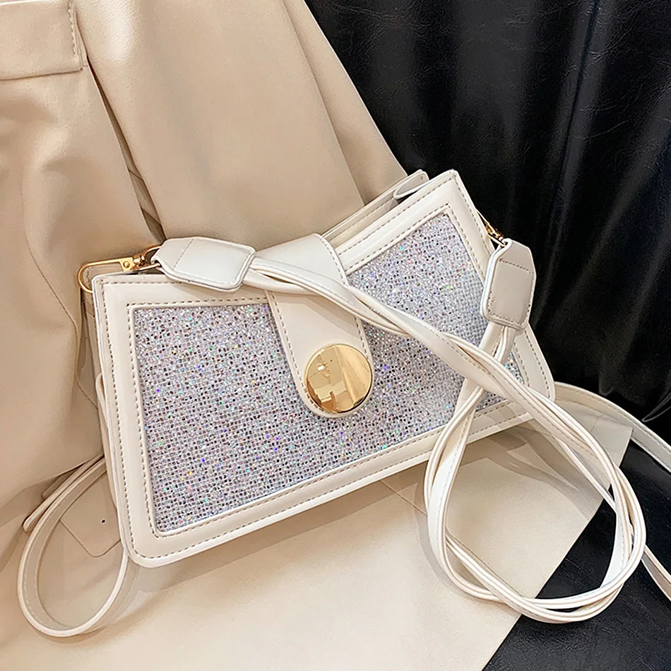 Роскошные кожаные сумки модные женские на плечо с бриллиантами дизайнерские