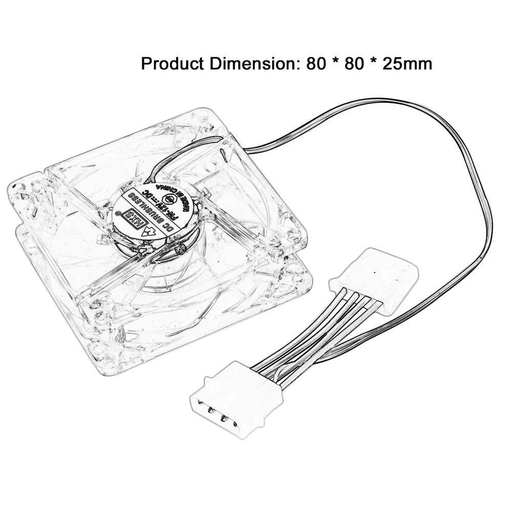

Computer PC Fan 80mm With LED 8025 Silent Cooling Fan 12V LED Luminous Chass Computer Case Cooling Fan Mod Easy Installed