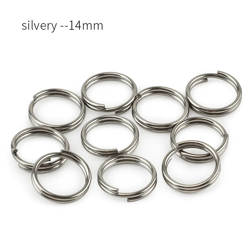 silvery 14mm 10 шт./лот Титан 10 мм/12 мм/14 мм брелок уличный инструмент EDC многоцветный титановый брелок - Цвет: silvery 14mm