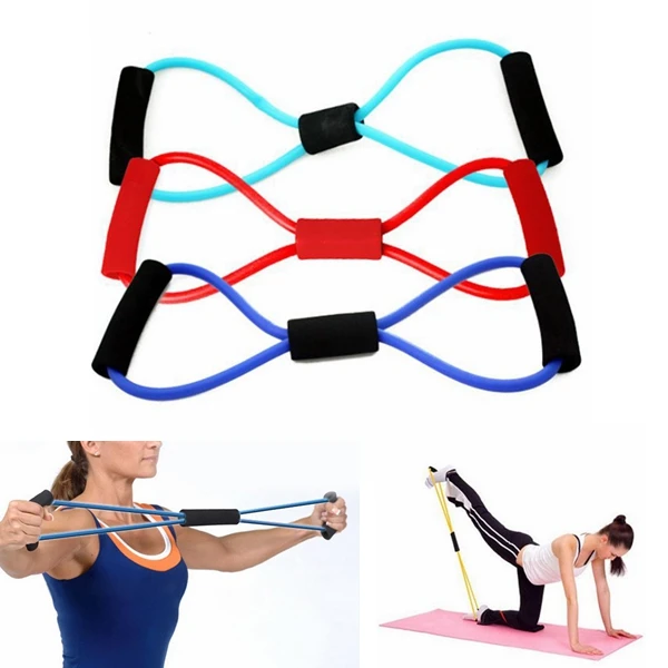 

8 Shaped Resistance Bands Fitness Elastic Rubber Loops Latex Puller Rope Yoga Pilates Fitness Belt Sports Rubber Expander Band