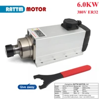 quality square 6kw 380v er32 air cooled spindle motor runout off 0 01mm for cnc router milling lathe machine