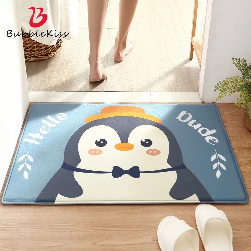 

Bubble Kiss Cartoon Cute Animal Art Entrance Mat Home Dcor Non-Slip Bathroom Bedroom Decor Area Rug Waterproof Bedside Carpet