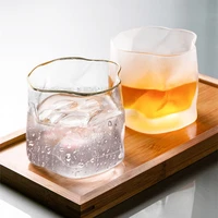 japanese cups irregular shape whiskey glasses ice pattern fold paper crystal whisky beer wine glass drinkware wine glass set