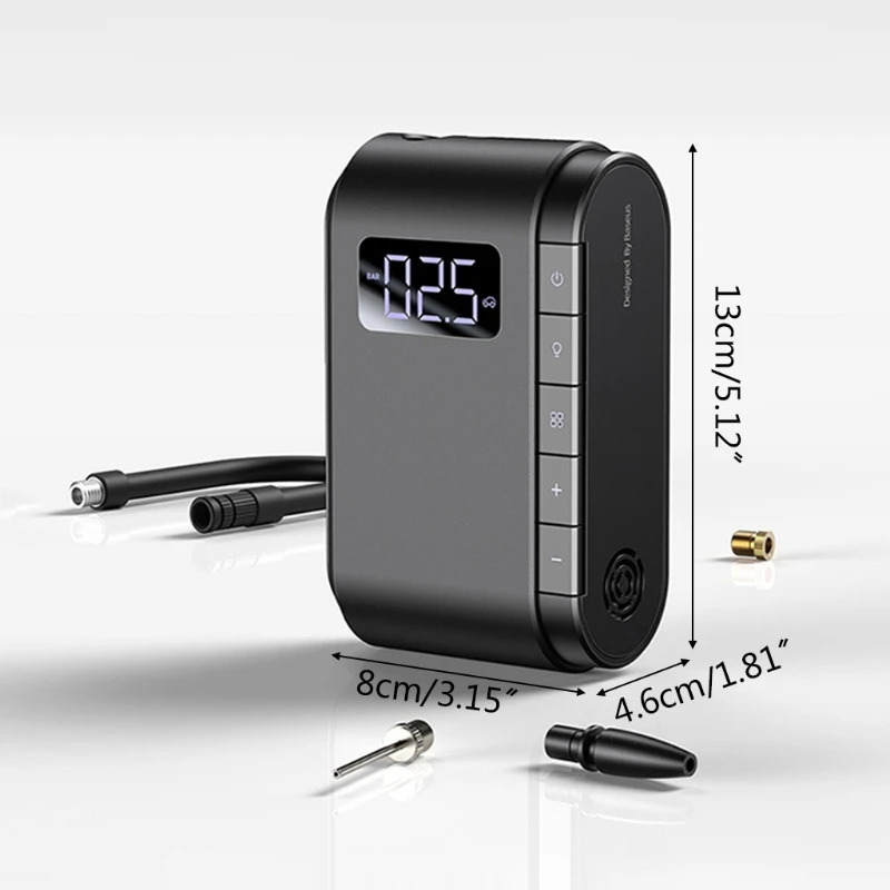 

Air Compressor Tire Inflator Air Compressor Portable Car Tire Pump with LED Light Compatible with Bicycle Motorcycle