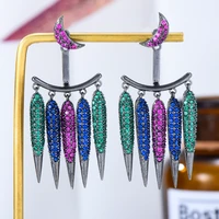soramoore fashion trendy cool punk luxury earrings for women wedding cubic zirconia cz dubai bridal earring jewelry accessories
