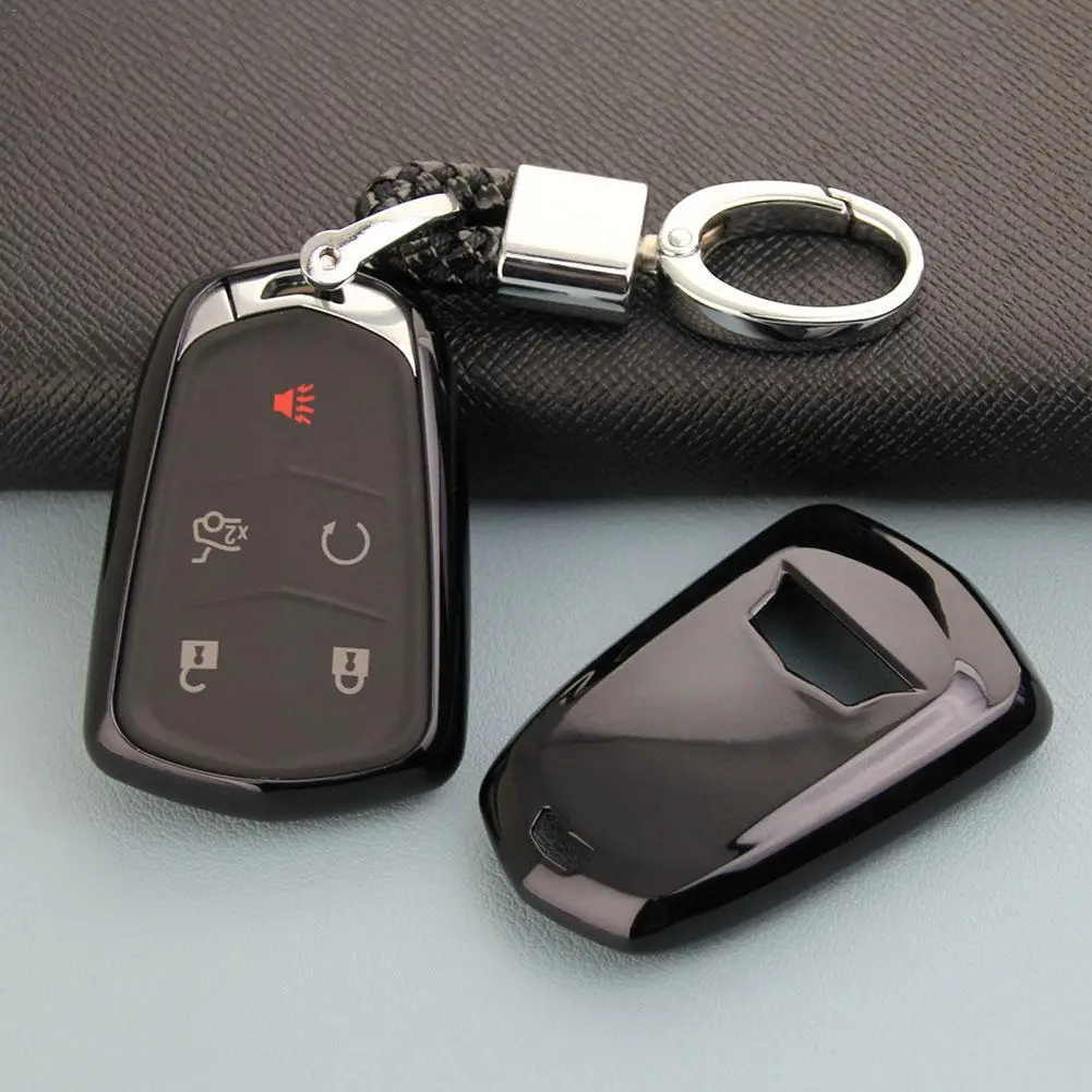 Car Key Shell Remote Control Bag Protective Cover With Chain For Cadillac ATS/ATS-V/CTS/CTS-V/CT6/XTS/XT4/XT5/Escalade | Автомобили и