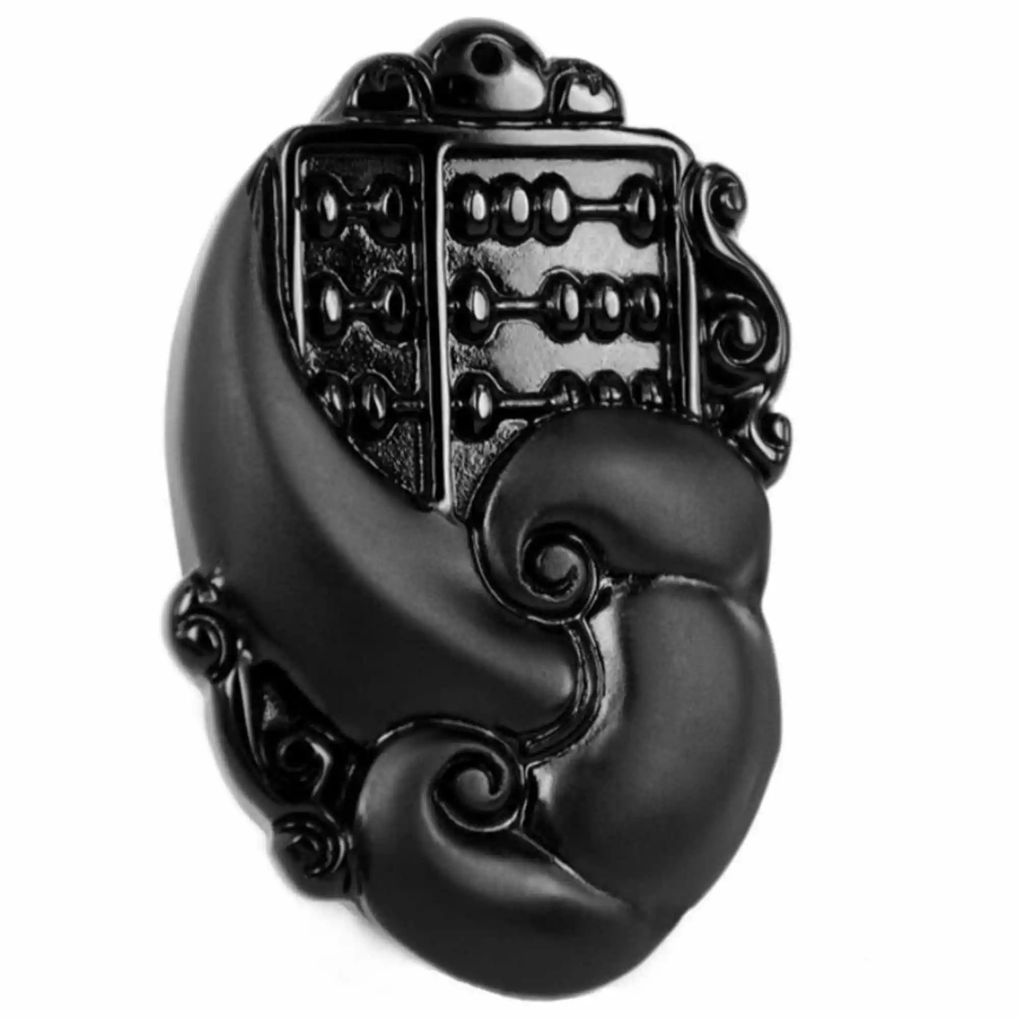 

Fashion Natural Obsidian gemstone pendant Abacus necklace gift spread Glowing Spirituality Easter Pray Energy Emotional Colorful