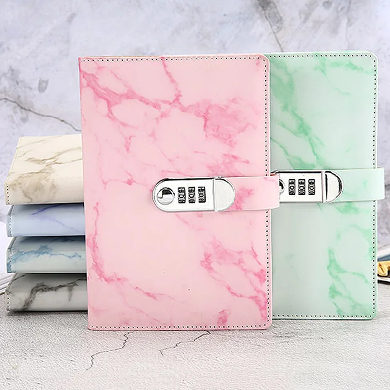 Винтажный кожаный Marbling дневник с комбинированной записной книгой кодом