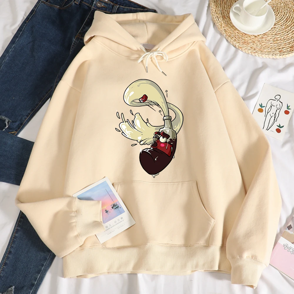 

Speeding Drink Bottle Funny Womens Hoodie Fashion Loose Sweatshirt Casual O-Neck Pullover Hoody Fashion Fleece Streetwear Female