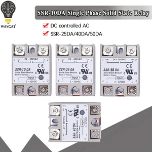 Твердотельное реле WAVGAT SSR-10DA SSR-25DA SSR-40DA 10A 25A 40A на самом деле 3-32 В постоянного тока до 24-380 В AC SSR 10DA 25DA 40DA