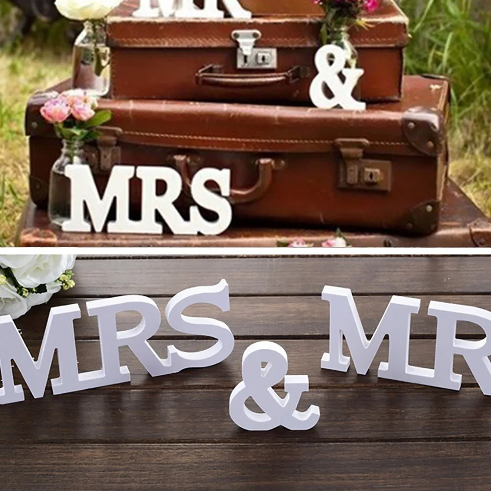 

DIY Wooden Letters Wedding Decoration White Alphabet Wedding Mr Mrs Wedding Invitations White Letters Wedding Sign Decoration