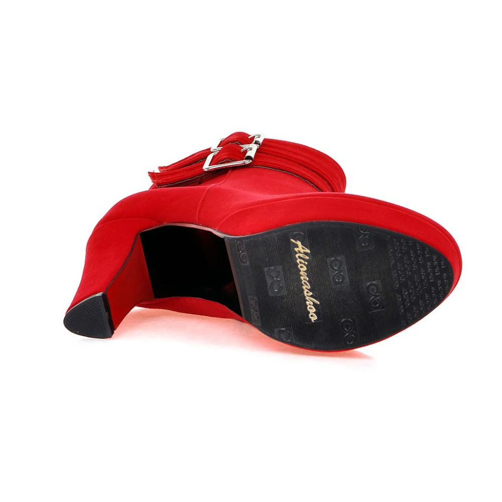 Ботильоны Alionashoo женские на высоком каблуке модные теплые меховые сапоги с