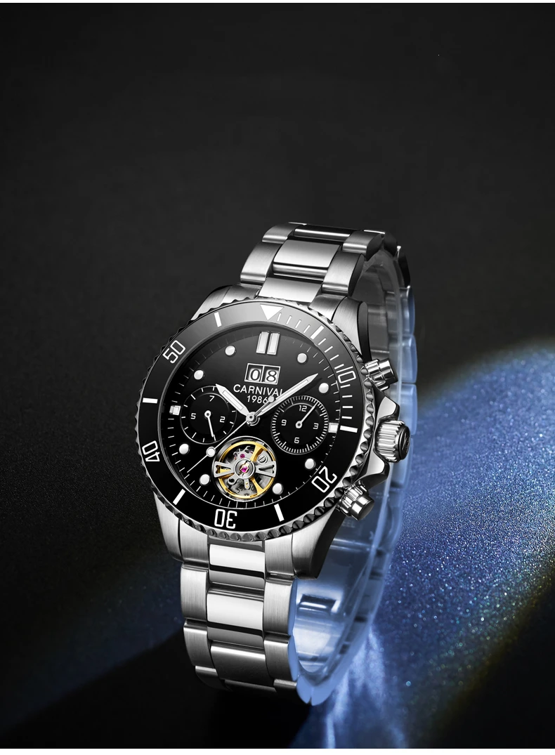 Tourbillon механические часы для мужчин Топ люксовый бренд карнавальные часы спортивные автоматические часы водонепроницаемые мужские часы Relogio светящиеся