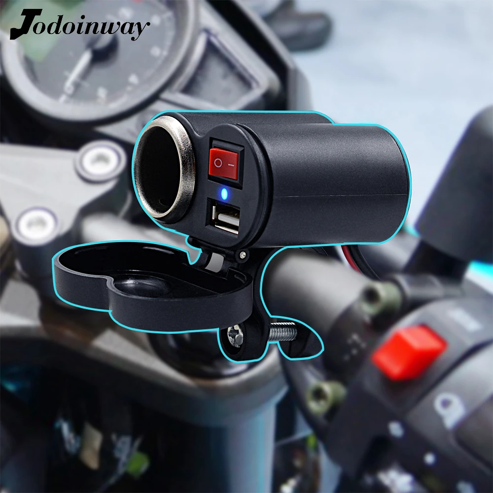 

Motorcycle 5V/2A Smart Universal Car Charger Waterproof Single USB Ports Auto Quick Charge Adapter Dustproof Phone Charging