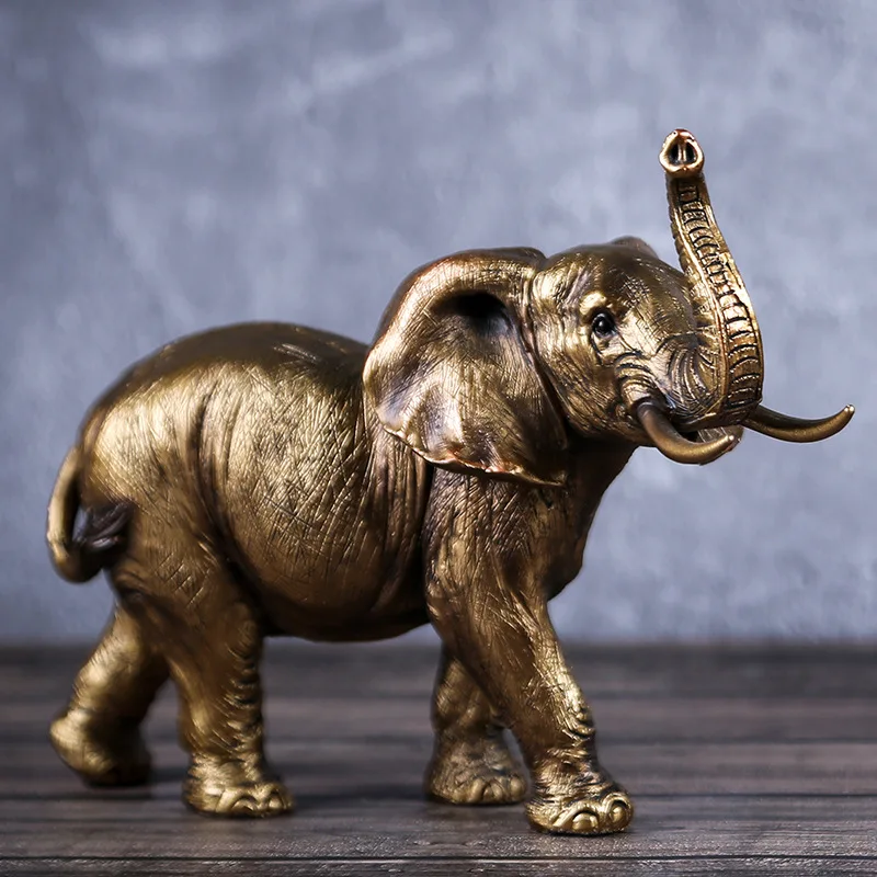 

Elephant statue African grassland elephant ornaments handmade crafts home living room study office art animal statue gift