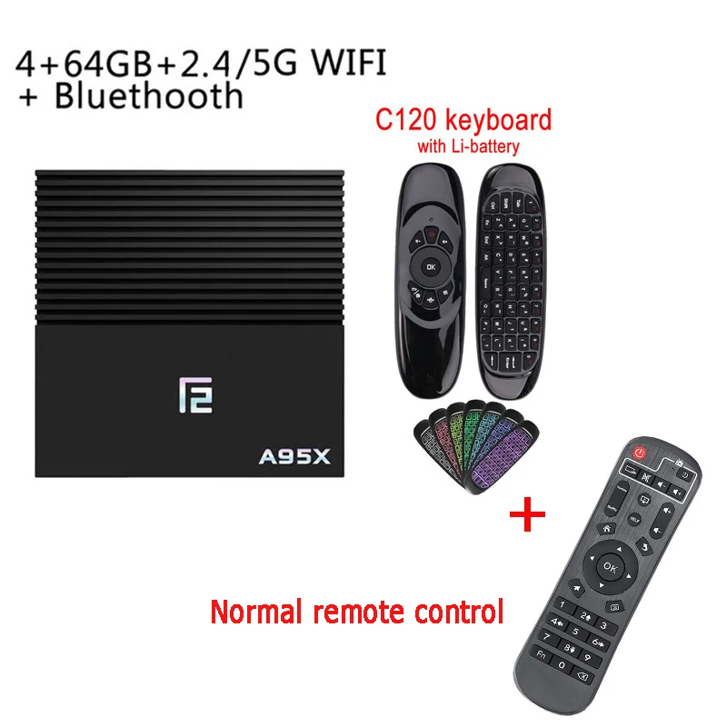 4 64GB C120 ТВ-бокс Android 9,0 Amlogic S905x2 A95XF2 Smart tv box 4 GB/2 GB 64GB 4K HD H.265 BT4.2 wifi 2,4/5G Google Play Netflix телеприставка - Цвет: 4 64GB C120