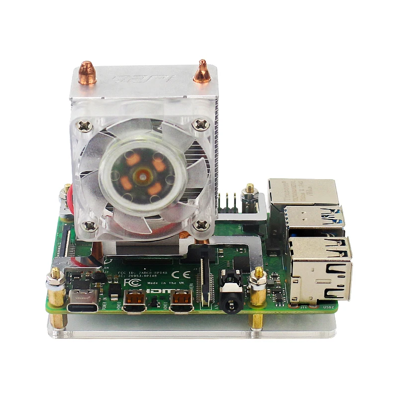 52Pi оригинальный льда вентилятора градирни для Raspberry Pi 4 Модель B Медь охладитель
