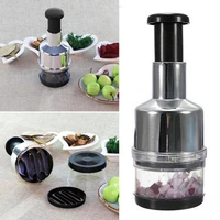 1pc multifunction hand press food cutter onion nuts grinder mincer manual safety efficient fruit vegetable chopper kitchen tool