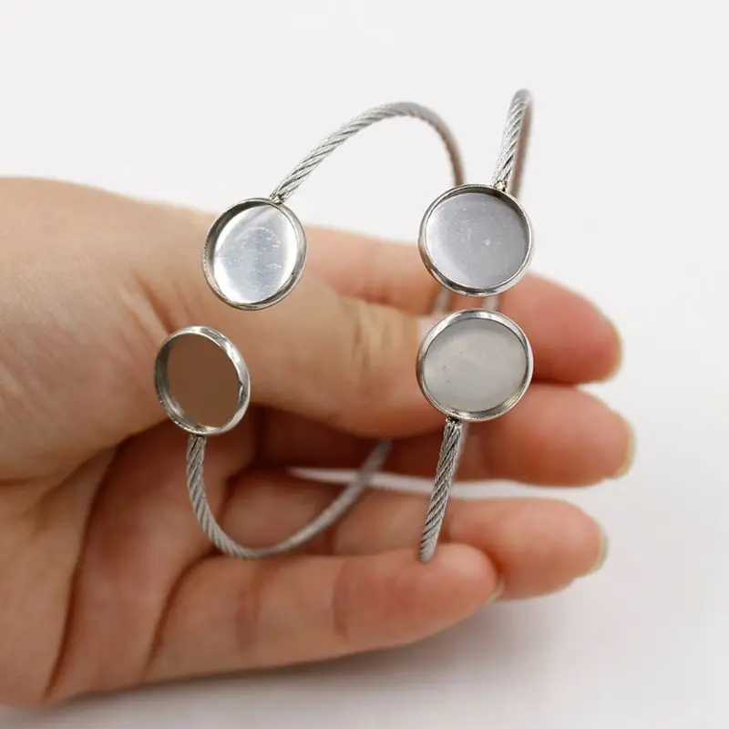 Нержавеющая сталь круглое сердце из кабошона пустое обрамление для ювелирных