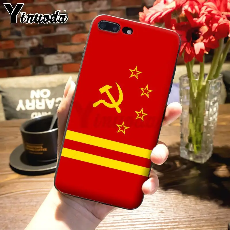 Yinuoda, раскрашенный чехол для телефона с флагом гранж СССР, для iPhone 7plus X XS MAX XR 6S 7 8 8Plus 5 5S 11 11pro max - Цвет: 17