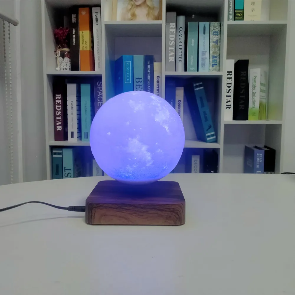 구매 Maglev 3D 인쇄 문 램프 새로운 16 색상 원격 홈 오피스 장식 테이블 램프 밤 빛 크리 에이 티브 선물