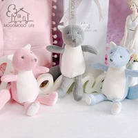 luxury handmade pink crochet squirrel for baby premium newborn gift nursey doll cotton knitted stuffed animal soft toy 19cm